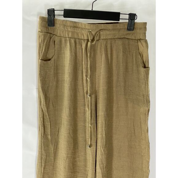 BEACH BREAK Women's Tan Lightweight Drawstring Pull-On Pants SZ M - Picture 3 of 9